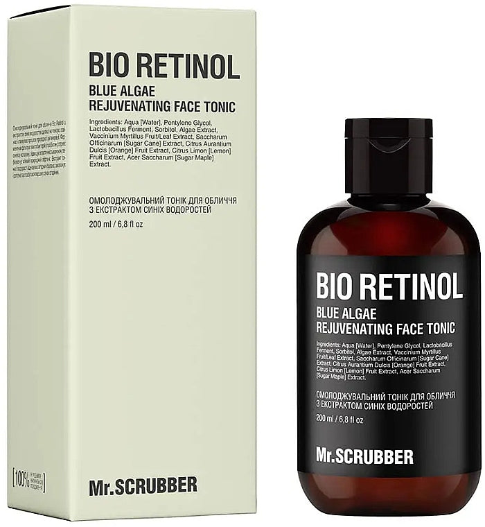 Mr. Scrubber Bio Retinol Rejuvenating Facial Toner with Blue Algae Extract, 200 mL
