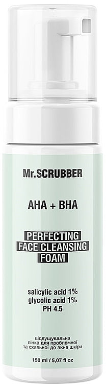 Mr. Scrubber AHA + BHA Exfoliating Foam for Problem & Acne-Prone Skin, 150 mL