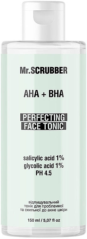 Mr. Scrubber AHA + BHA Exfoliating Toner for Problem & Acne-Prone Skin, 150 mL