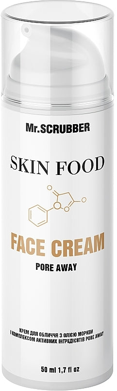 Mr. Scrubber Skin Food Pore Away Face Cream with Carrot Oil, 50 mL