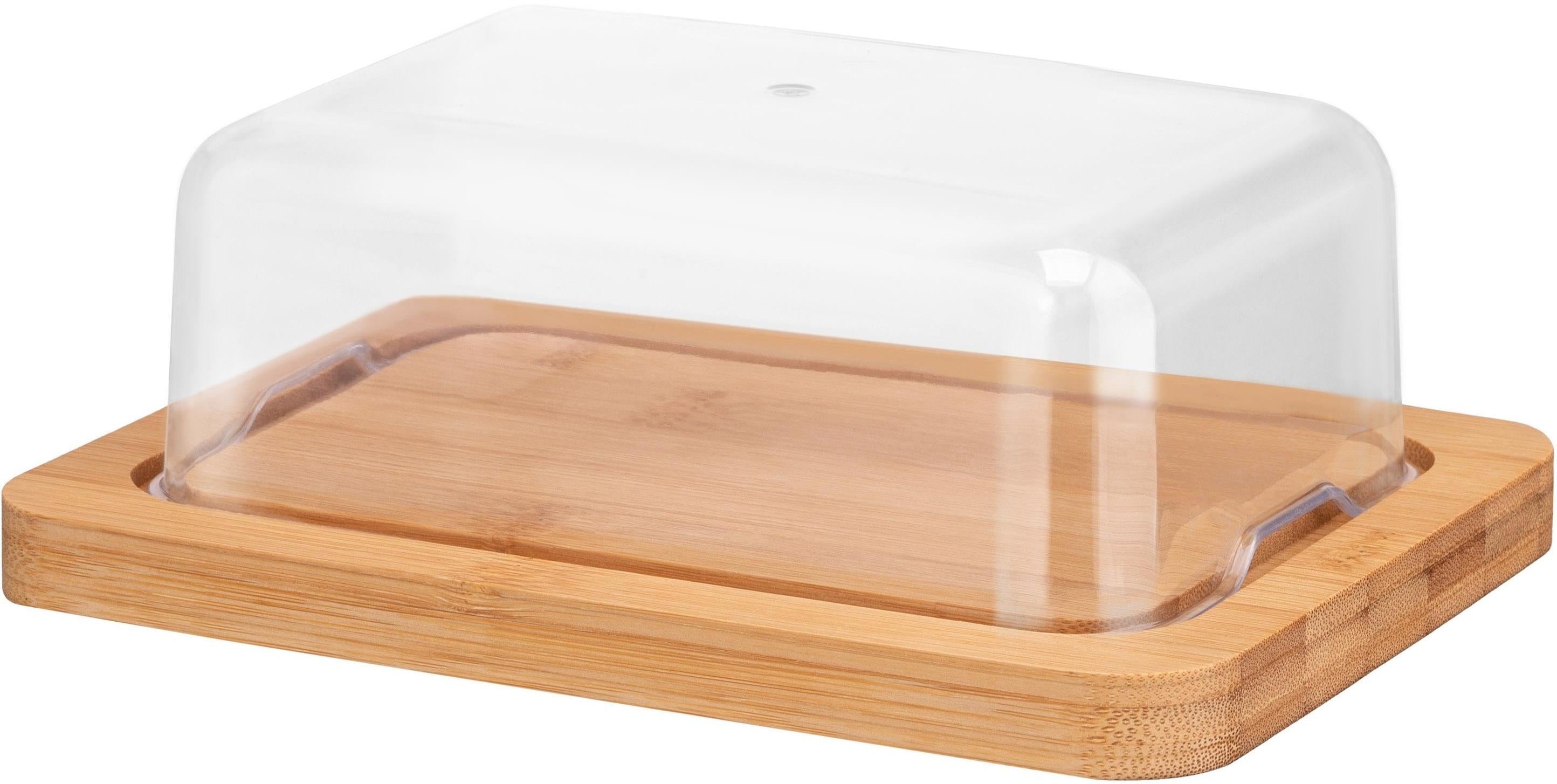 Ardesto AR0919 Midori Butter Dish with Bamboo & Plastic, 20 x 15 x 7.5 cm
