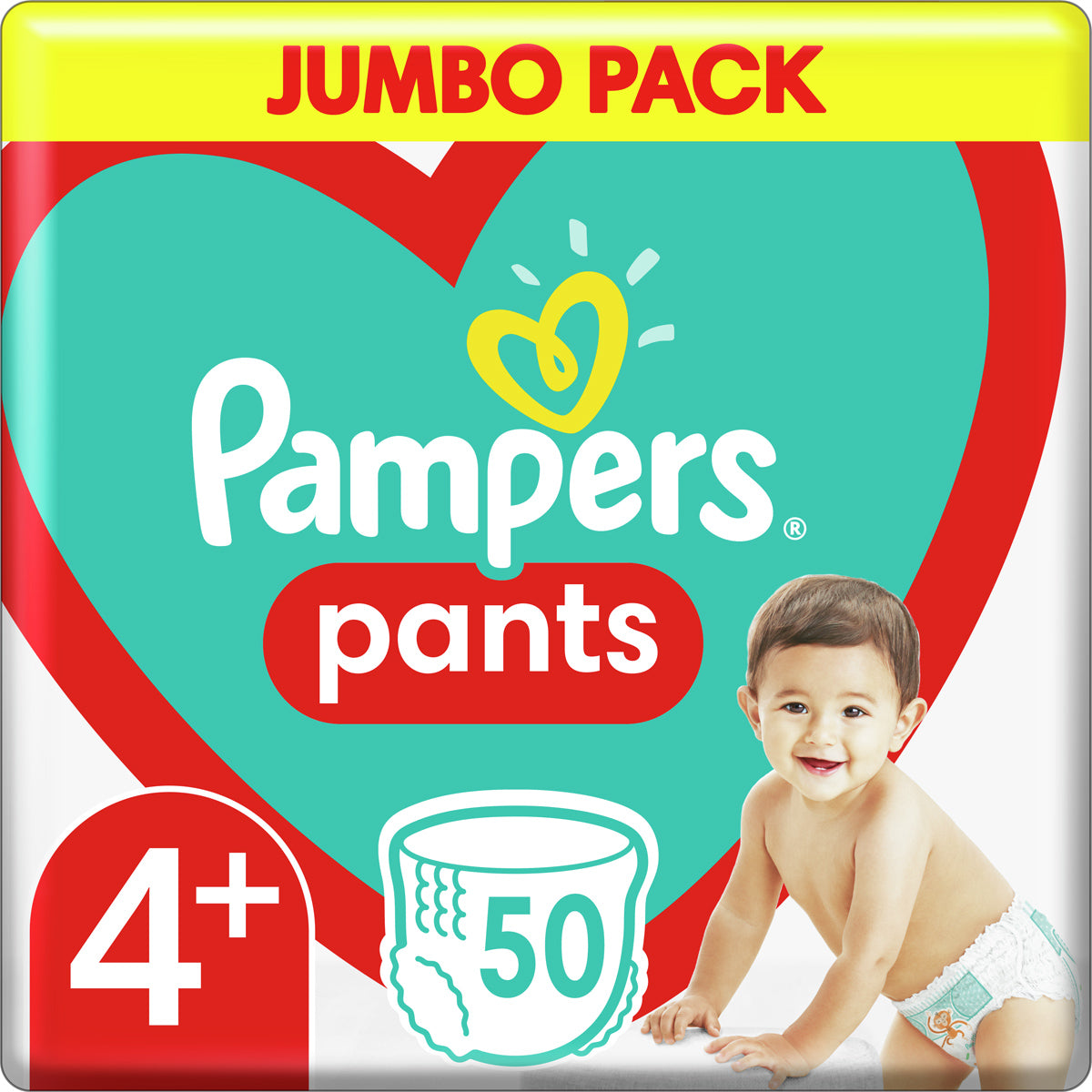 Pampers Pants Size 4+ (Maxi Plus) Baby Pull-Up Diaper Pants, 50 pcs, 9-15 kg