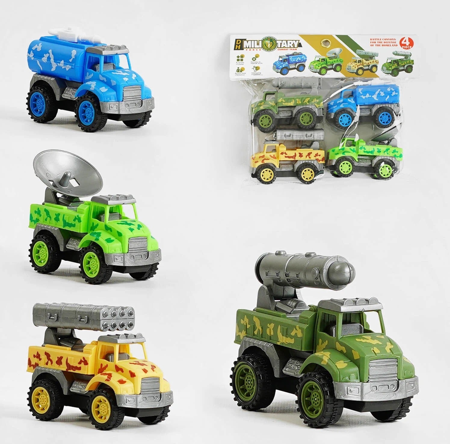 Military 912-A42 Toy Car Set, 4 pcs