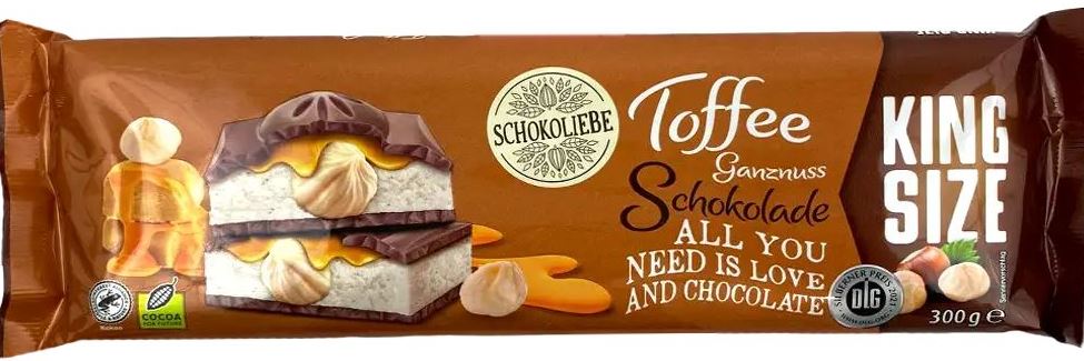 Schokoliebe Toffee Chocolate Bar, 300 g