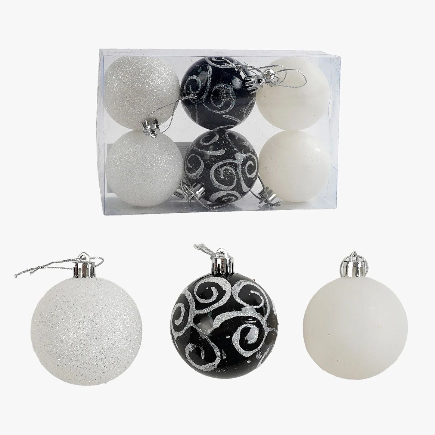 C 67249 Christmas Ball Ornaments, 5.5 cm Diameter, 6 pcs
