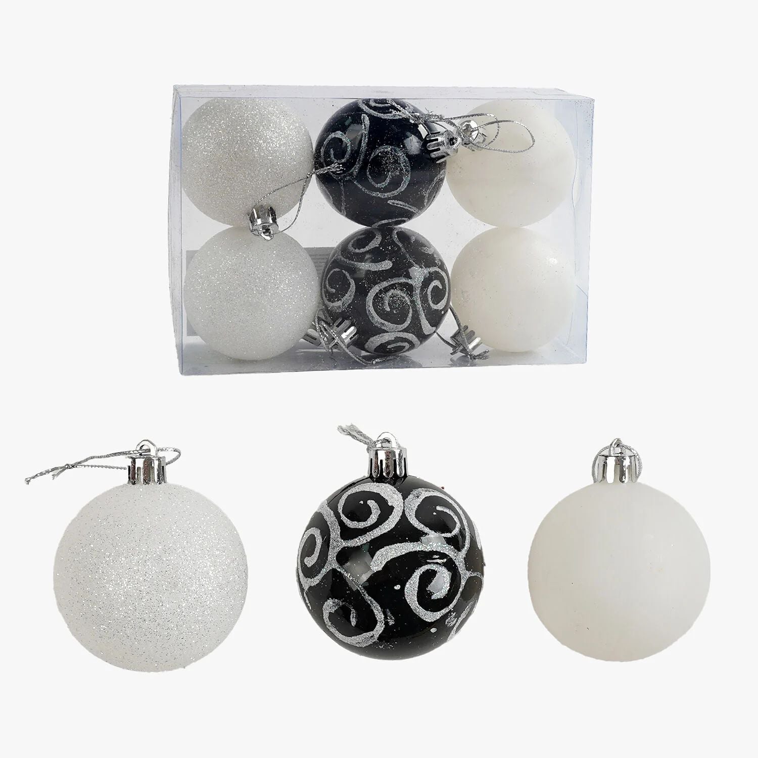 C 67249 Christmas Ball Ornaments, 5.5 cm Diameter, 6 pcs