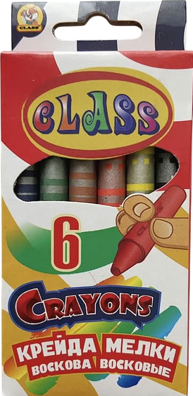 Class 7601C Wax Crayons, 6 Colors