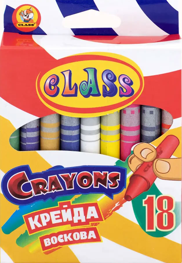 Class 7604C Wax Crayons, 18 Colors