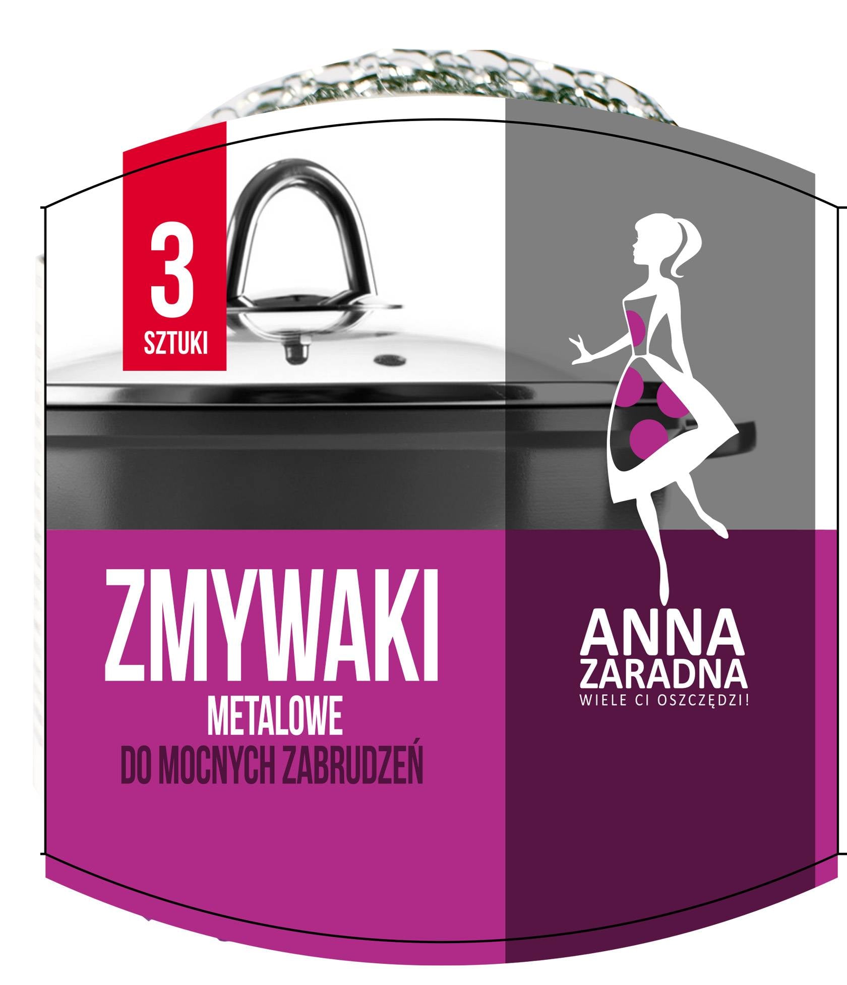 Anna Zaradna Metal Scrubbers, 3 pcs