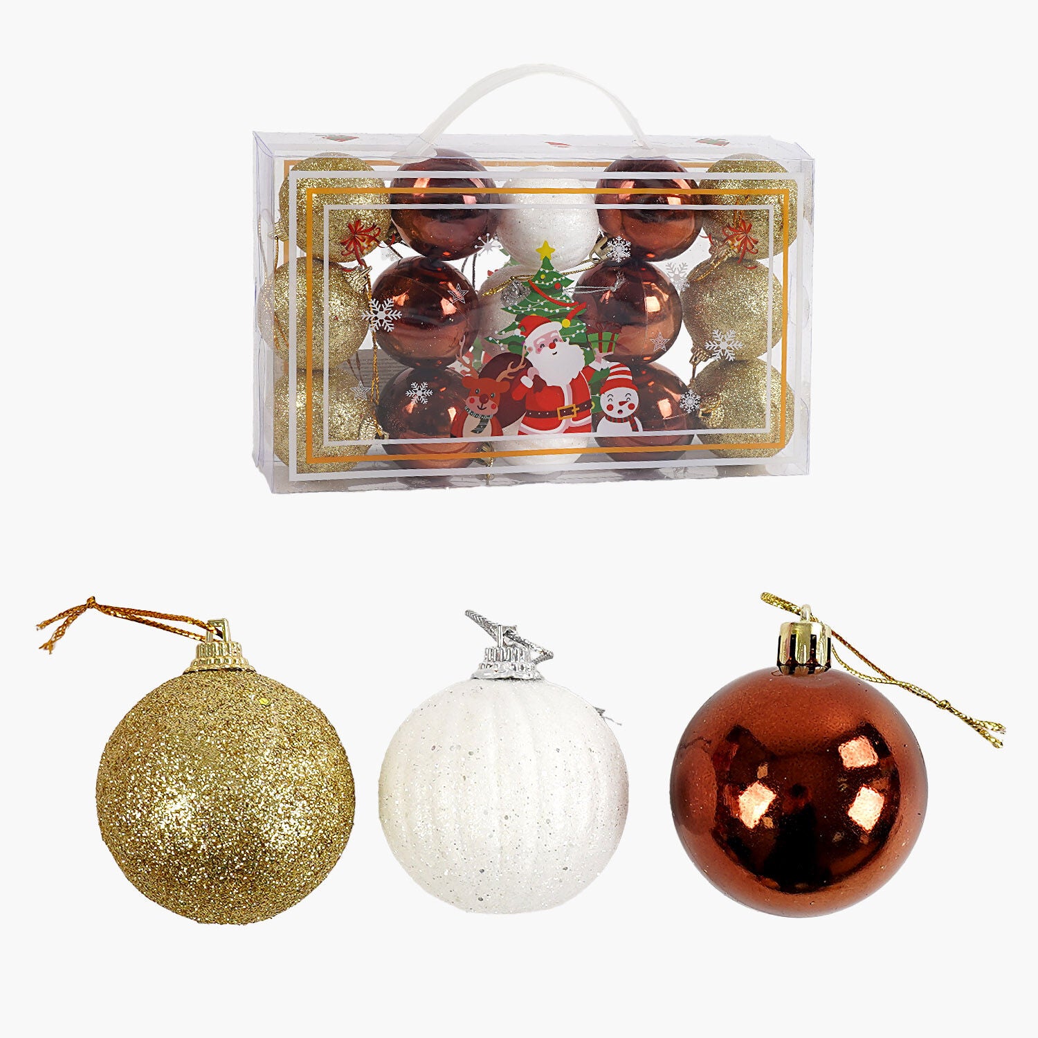C 67306 Christmas Ball Ornaments, 5 cm Diameter, 15 pcs