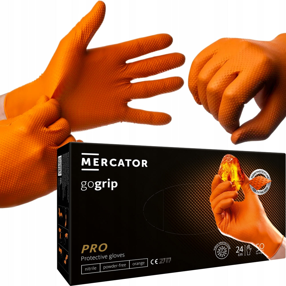 Mercator GoGrip Textured Nitrile Gloves, Size M, 50 pcs - Image 2