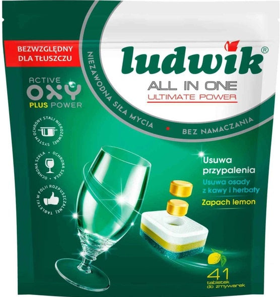 Ludwik All-in-One Lemon Dishwasher Tablets, 41 pcs (Price per 1 pc)