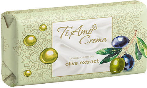 Ti Amo Crema Olive Extract Cosmetic Bar Soap, 125 g