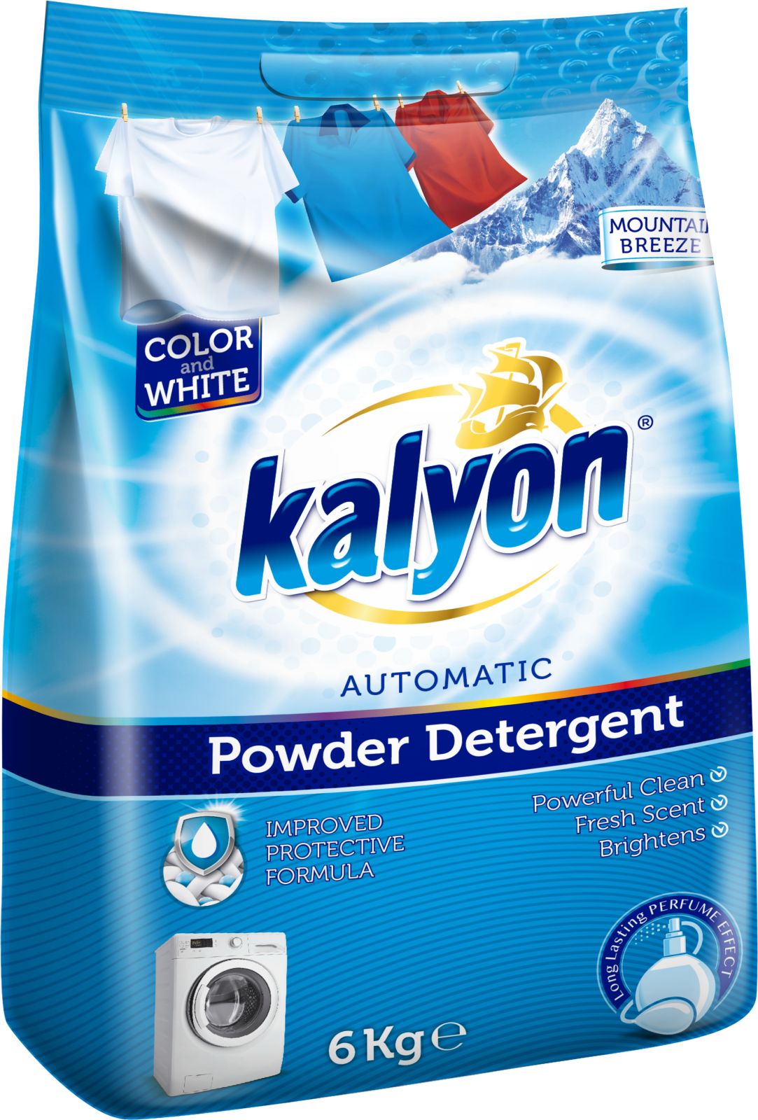 Kalyon Mountain Breeze Laundry Detergent Powder, 60 Loads, 6 kg