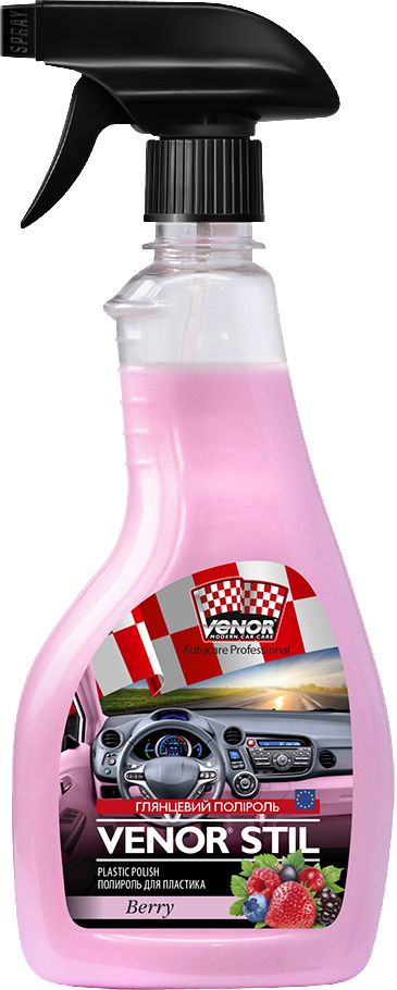 Venor Stil Berry Glossy Plastic Polish Spray, 500 mL