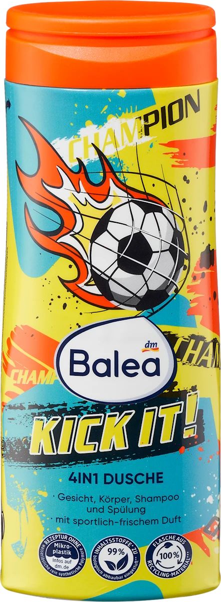 Balea Let's Kick It! 4-in-1 Kids Shampoo & Shower Gel, 300 mL - Image 3