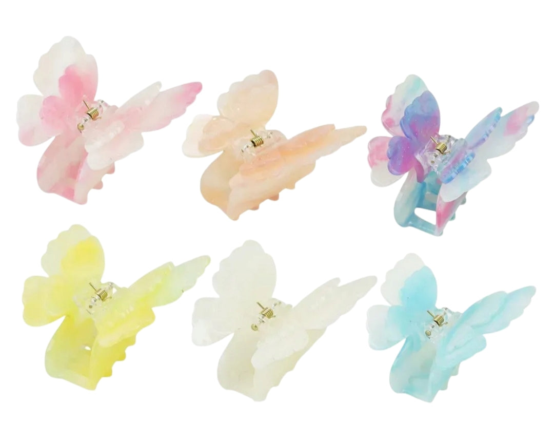 Kids' Plastic Chameleon Butterfly Claw Hair Clip 6-4782, 7 x 6.8 cm (Price per 1 pc)