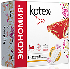 Kotex Lux Normal Deo Panty Liners, 56 pcs