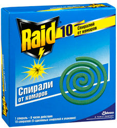 Raid Mosquito Repellent Coils, 10 pcs