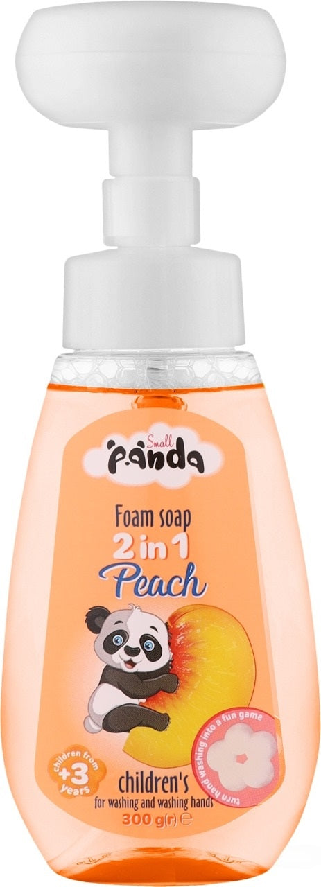 Small Panda Peach 2-in-1 Kids' Foaming Hand Soap, 300 g