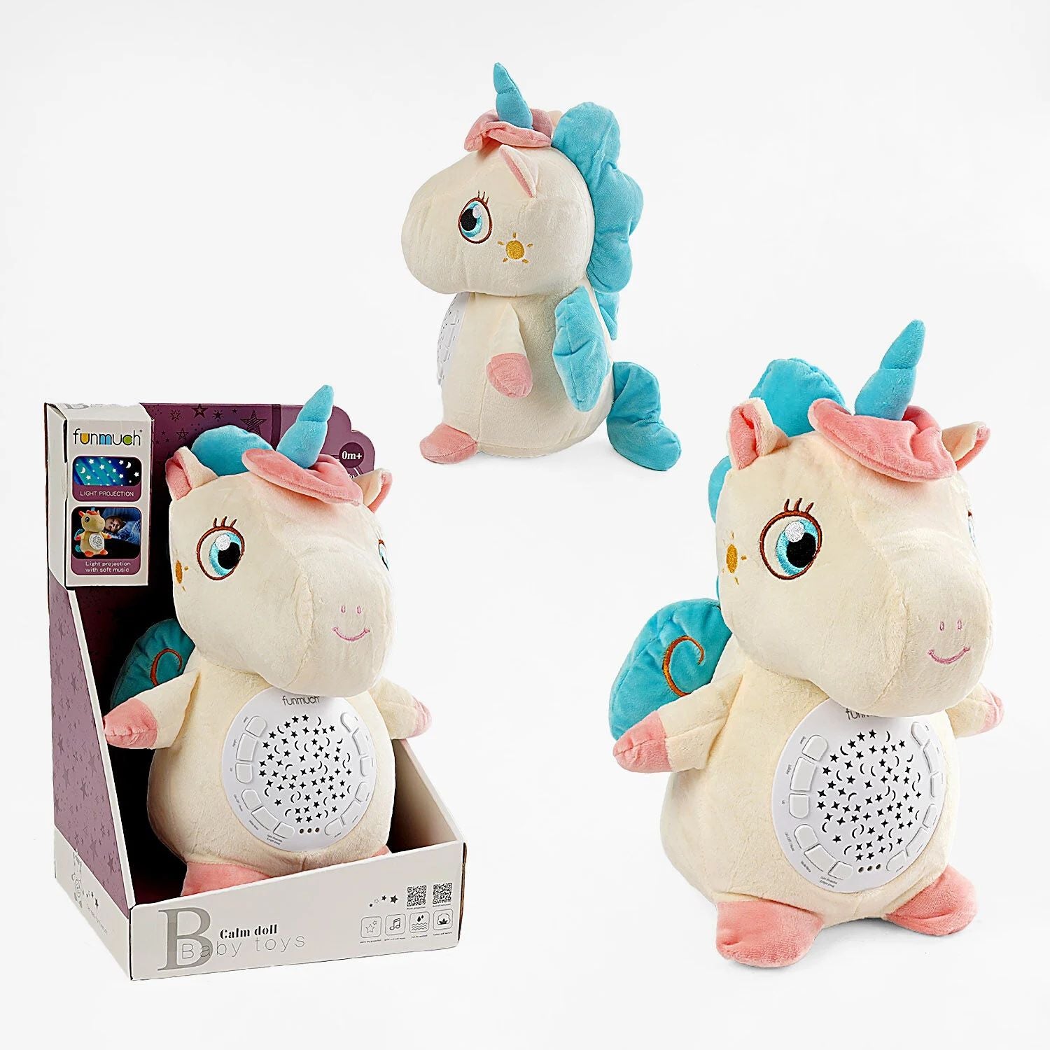FM 666-31 Unicorn Kids' Night Light with Starry Sky Projector, Lullabies, Nature Sounds & Timer
