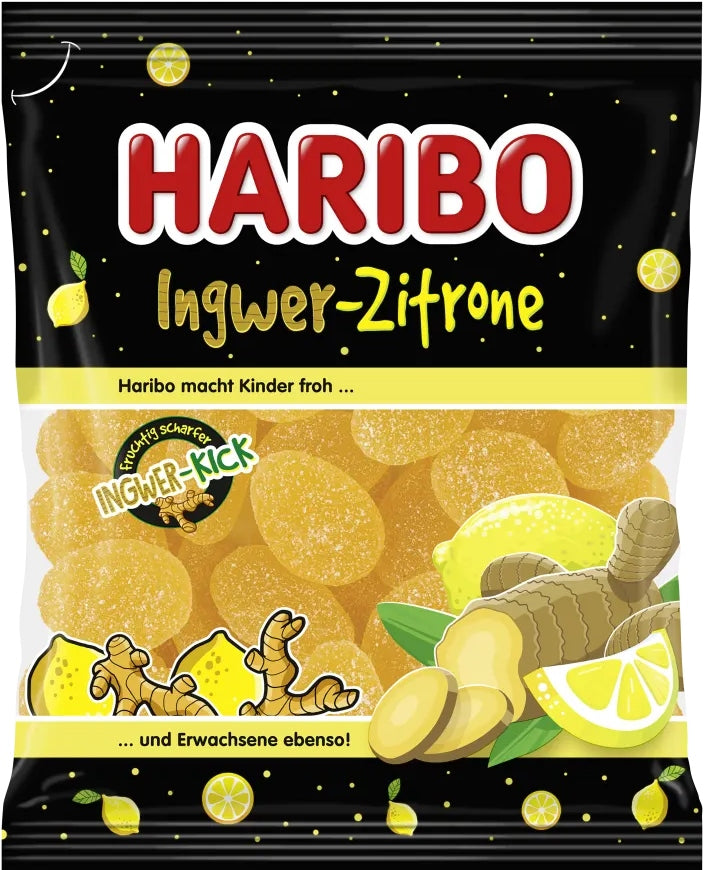 Haribo Ginger-Lemon Gummy Candy, 160 g