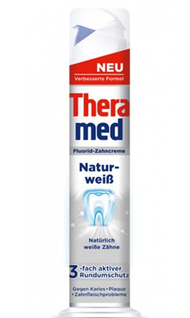 Theramed Natural White Toothpaste with Pump, 100 mL