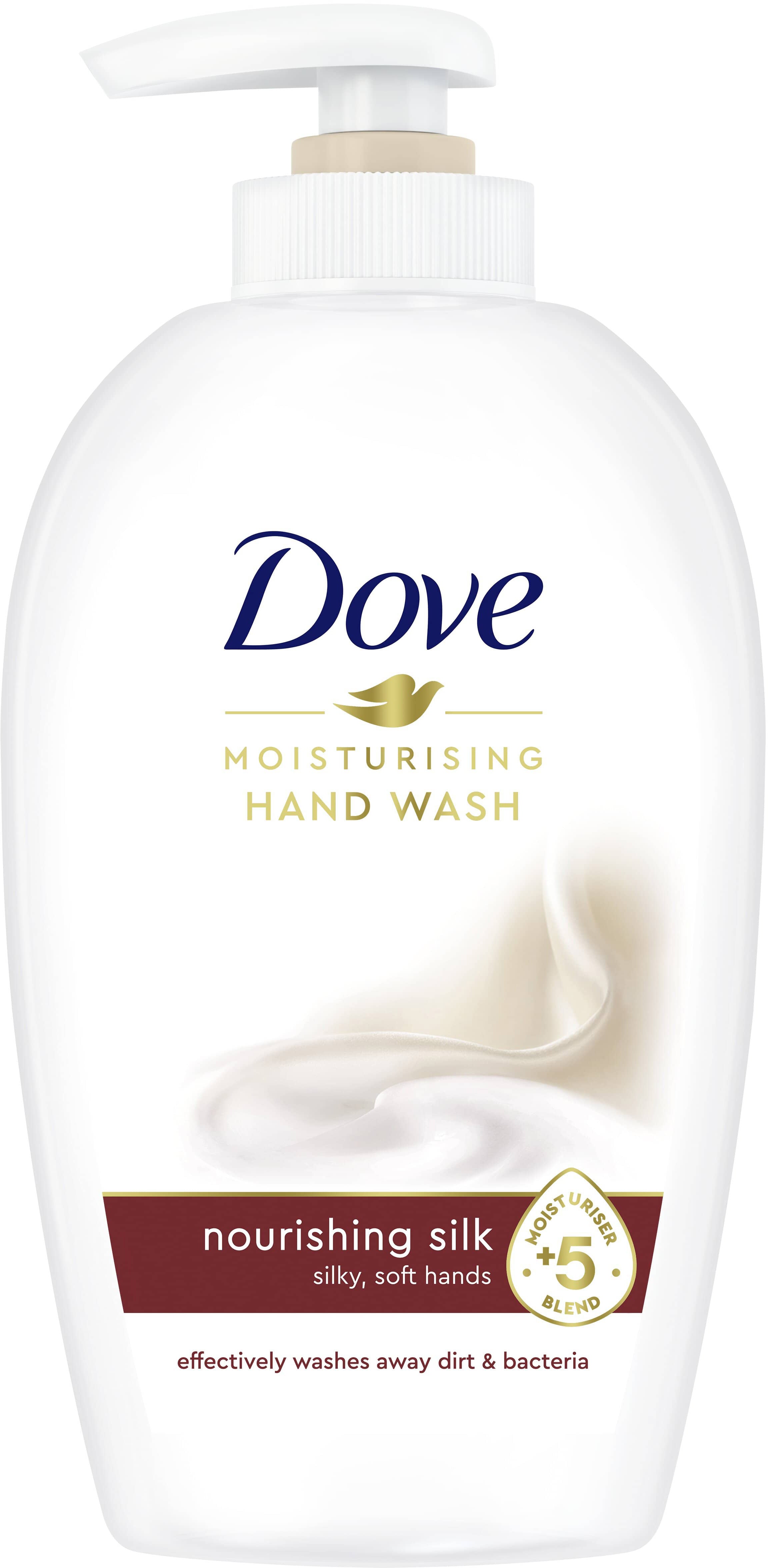 Dove Nourishing Silk Liquid Cream Hand Soap with Pump, 250 mL