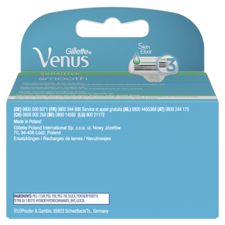 Gillette Venus Smooth Sensitive Razor Blade Refill Cartridges, 8 pcs (Price per 1 pc) - Image 3