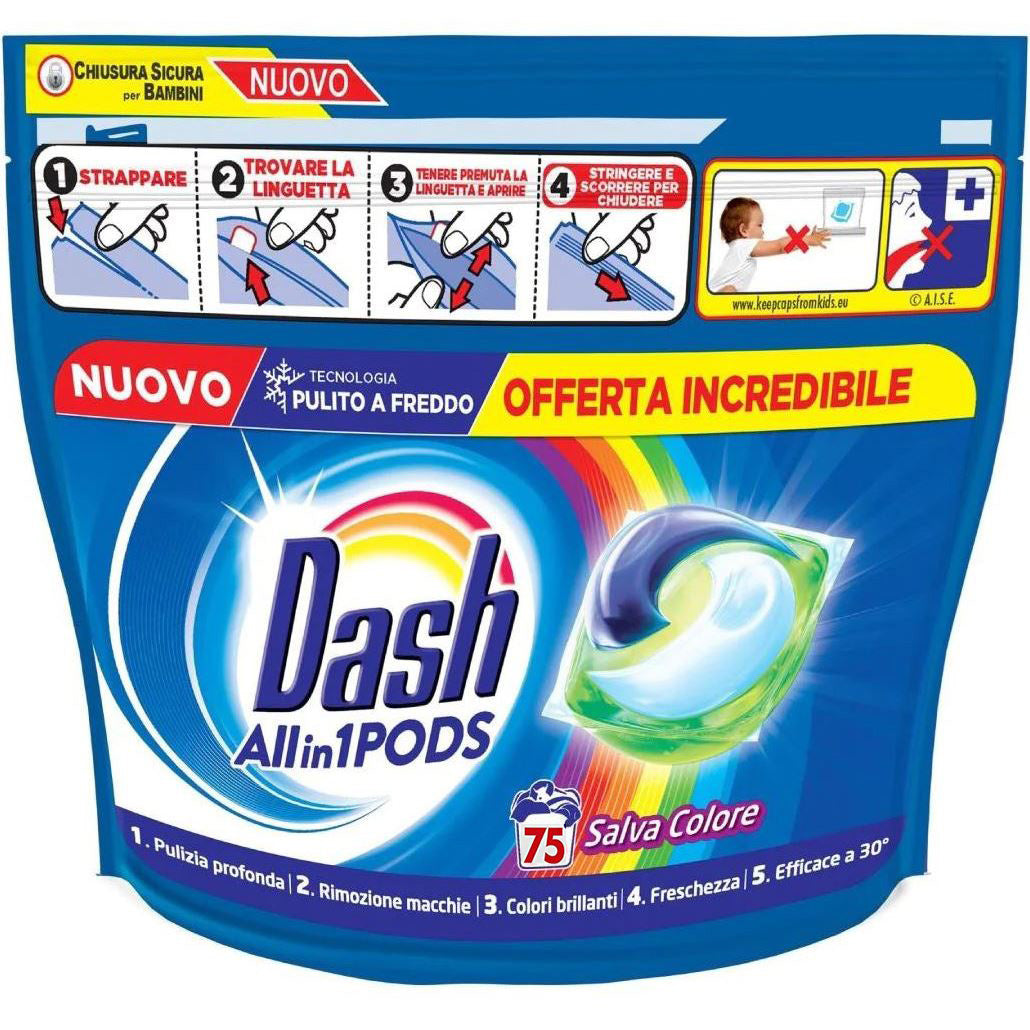 Dash Salva Colore Laundry Detergent Pods, 75 pcs (Price per 1 pc)