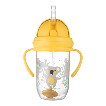 Canpol Babies 56/606 Yellow Baby Cup with Folding Weighted Silicone Straw, 270 mL - Image 2