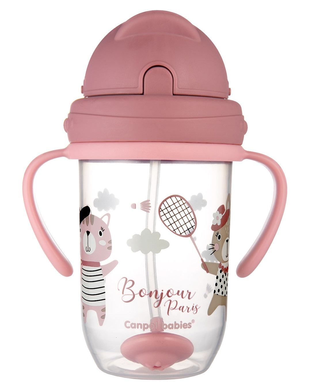 Canpol Babies 56/607 Red Baby Cup with Folding Weighted Silicone Straw, 6+ Months, 270 mL