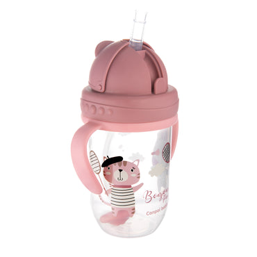 Canpol Babies 56/607 Red Baby Cup with Folding Weighted Silicone Straw, 6+ Months, 270 mL - Image 2