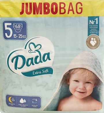 DADA Extra Soft Jumbo Bag Size 5 Baby Diapers, 15-25 kg, 68 pcs - Image 2