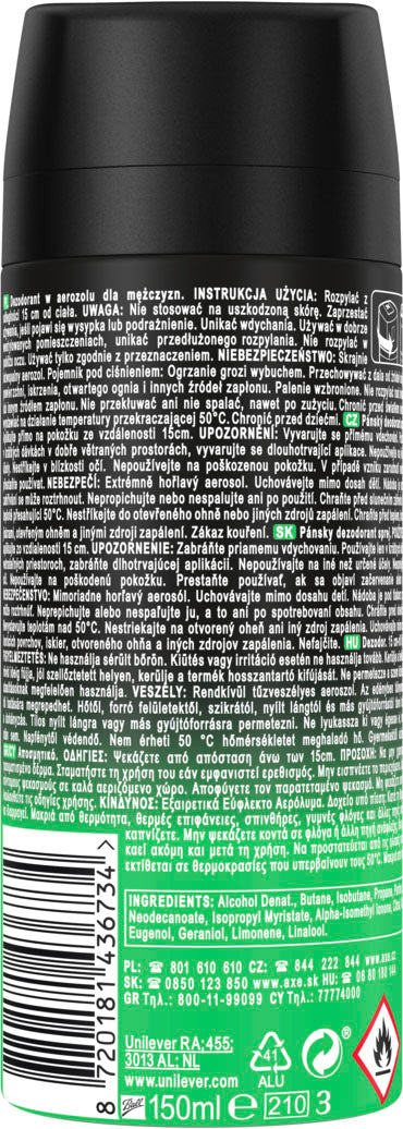 AXE Jungle Fresh Men's Deodorant Spray, 150 mL - Image 2