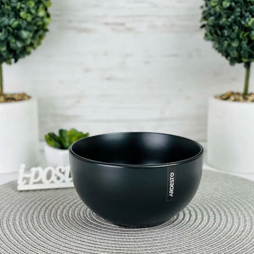 Ardesto Molize AR2914MB Black Ceramic Salad Bowl, 14.5 cm - Image 2
