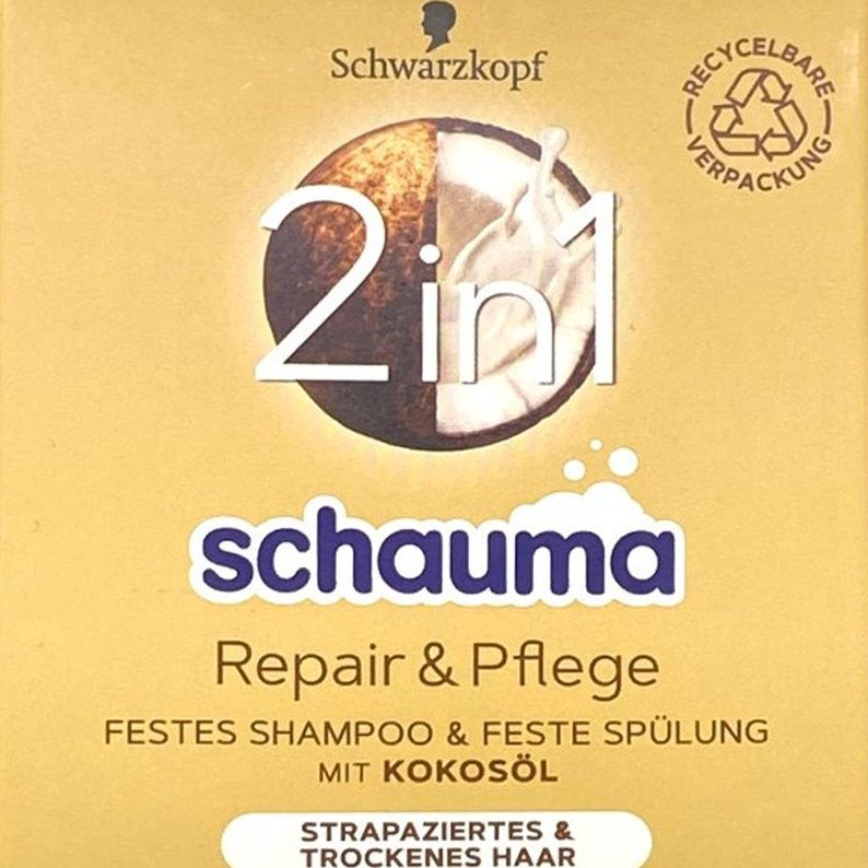 Schauma Repair & Care 2-in-1 Solid Shampoo & Conditioner, 60 g