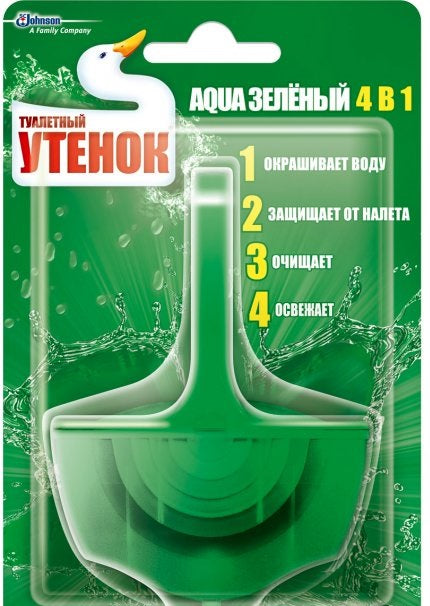 Toilet Duck Aqua Green 4-in-1 Hanging Toilet Bowl Freshener