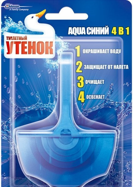 Toilet Duck Aqua Blue 4-in-1 Hanging Toilet Bowl Freshener