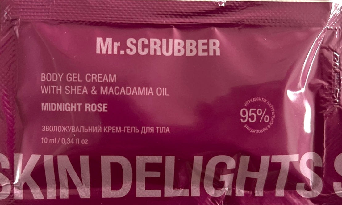 Mr. Scrubber Skin Delights Midnight Rose Moisturizing Body Cream-Gel, 10 mL