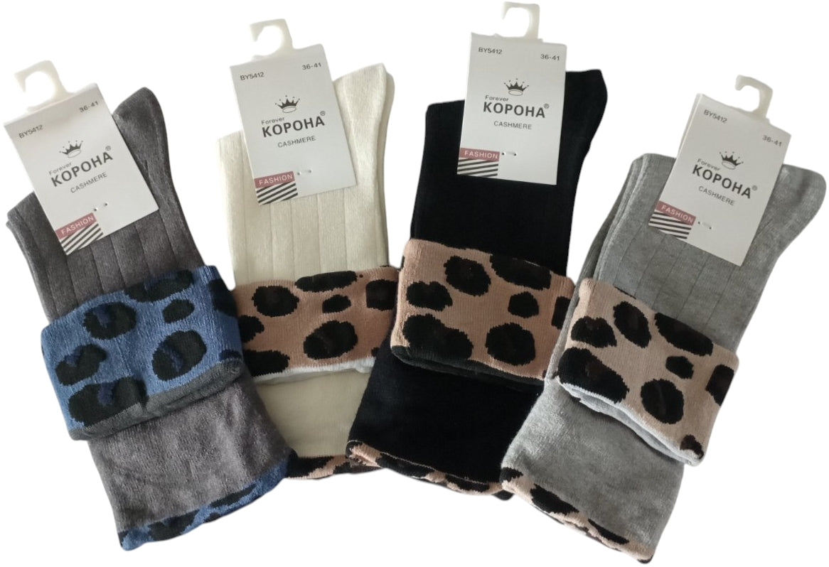 Korona BY5412 Women's Cashmere Long Socks, Size 36-41