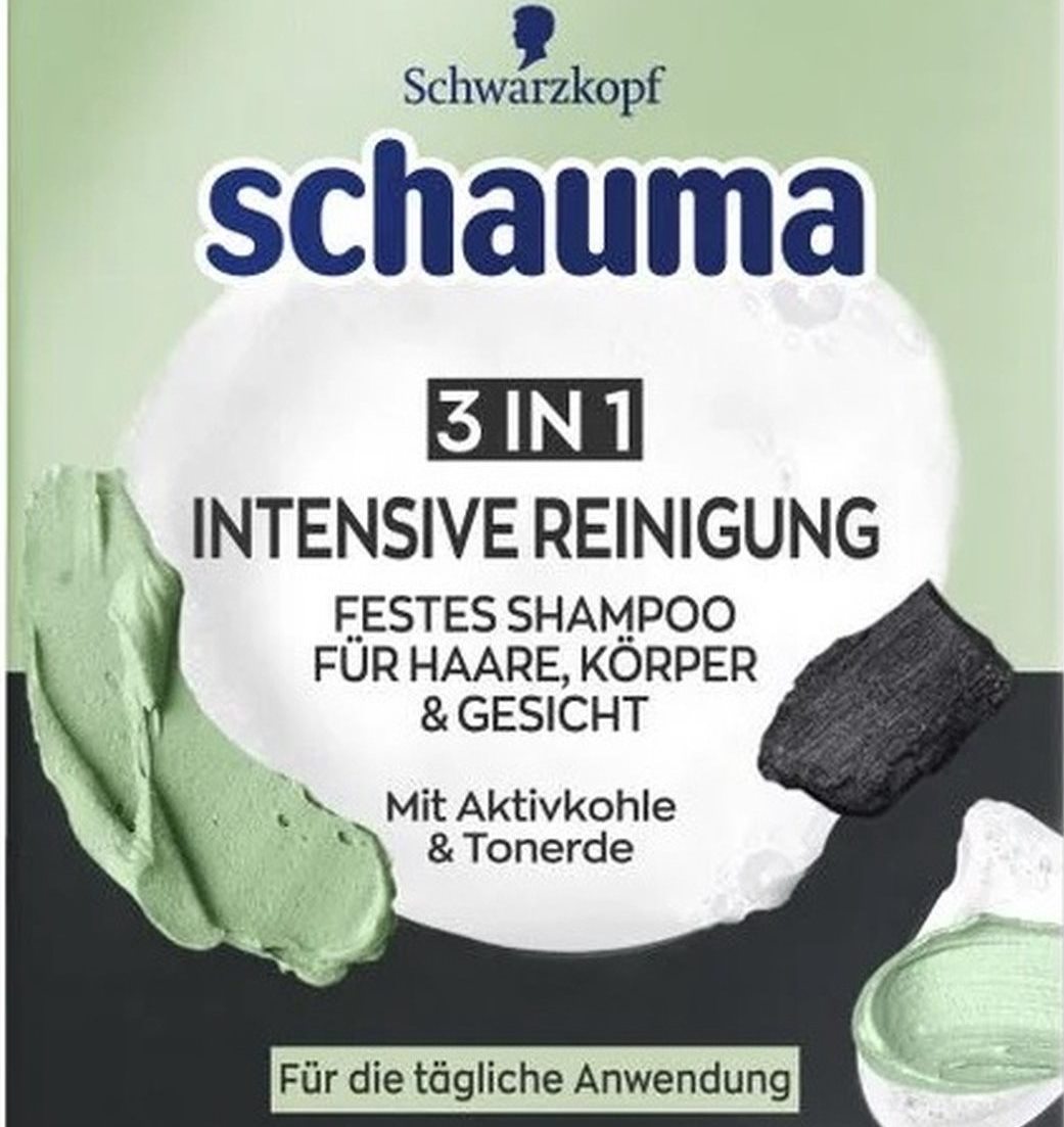 Schauma Intensive Cleansing 3-in-1 Solid Hair, Body & Face Shampoo, 60 g