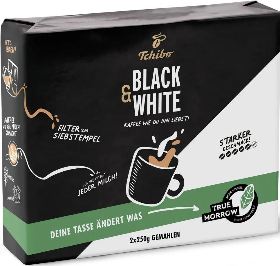 Tchibo Black & White Ground Coffee, 250 g (Price per 1 Pack)