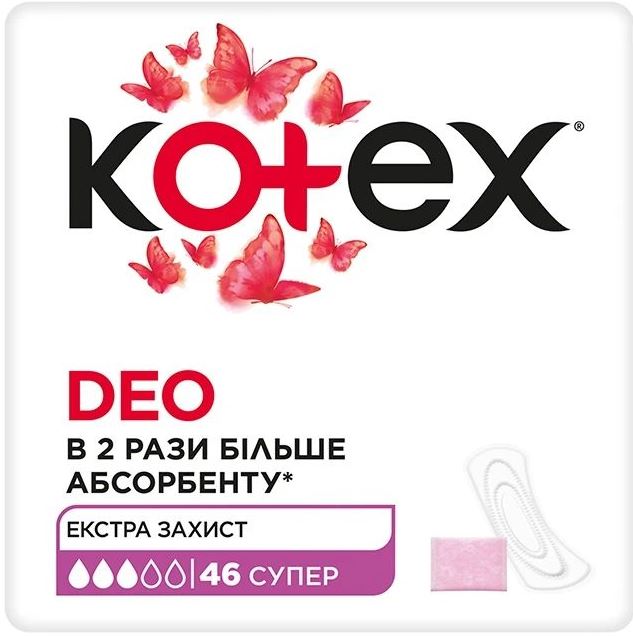 Kotex Super Deo Panty Liners, 46 pcs