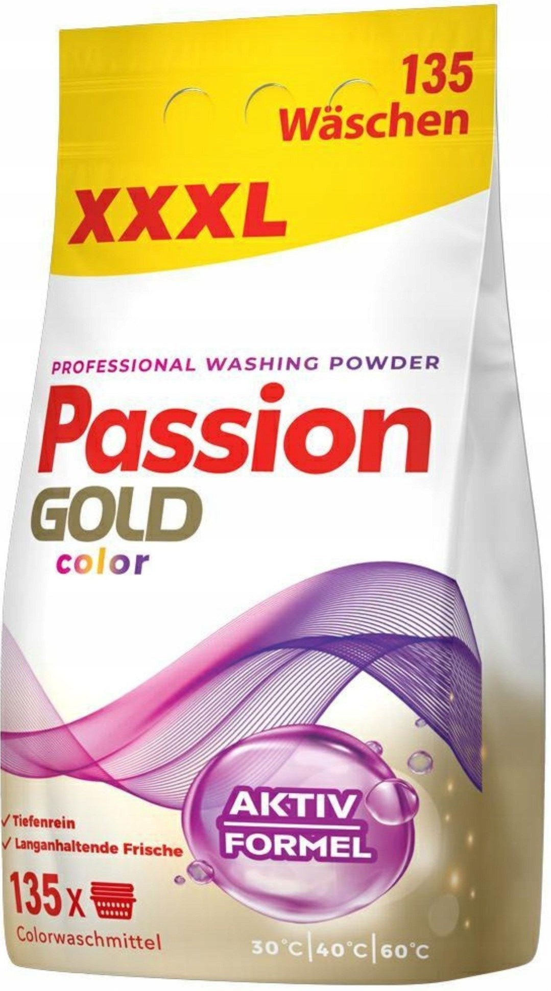 Passion Gold Color Laundry Detergent Powder, 135 Loads, 8.1 kg