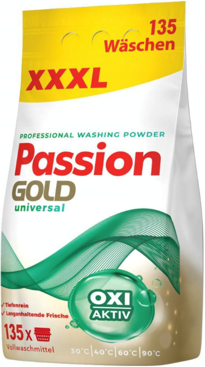 Passion Gold Universal Laundry Detergent Powder, 135 Loads, 8.1 kg
