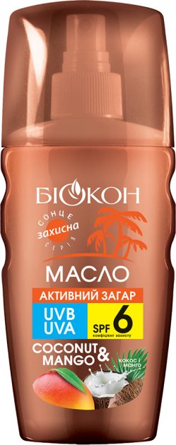 Biokon Coconut & Mango Active Tan Oil Spray SPF 6, 160 mL