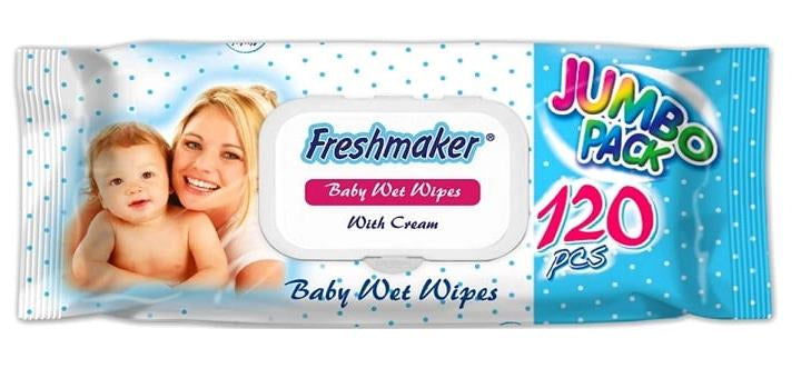 Freshmaker Kids Wet Wipes with Lid, 120 pcs
