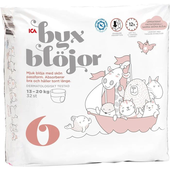 Size 6 Baby Pull-Up Diaper Pants, 13-20 kg, 32 pcs