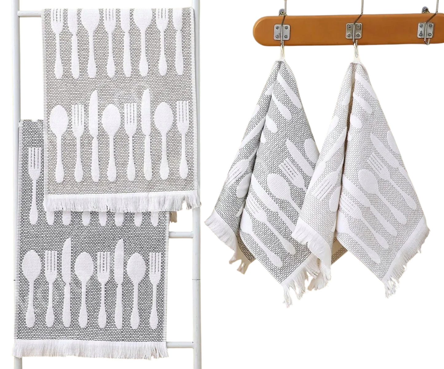 Koloco 40-32 Linen & Terry Kitchen Towel, 25 x 50 cm